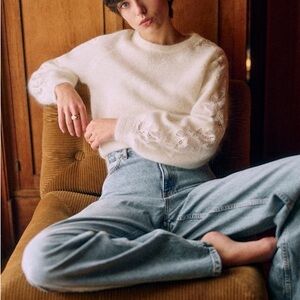 Sezane Sana Jumper in Écru